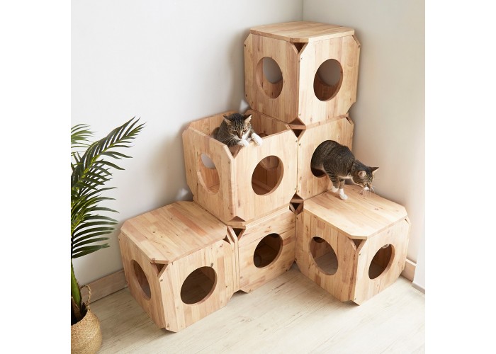 Σπιτάκι γάτας Nextdeco Natural μασίφ ξύλο 40x40x40εκ. Σπιτάκι γάτας Nextdeco Natural μασίφ ξύλο 40x40x40εκ.