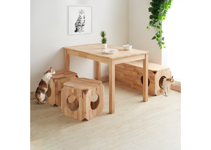 Σπιτάκι γάτας Nextdeco Natural μασίφ ξύλο 40x40x40εκ. Σπιτάκι γάτας Nextdeco Natural μασίφ ξύλο 40x40x40εκ.
