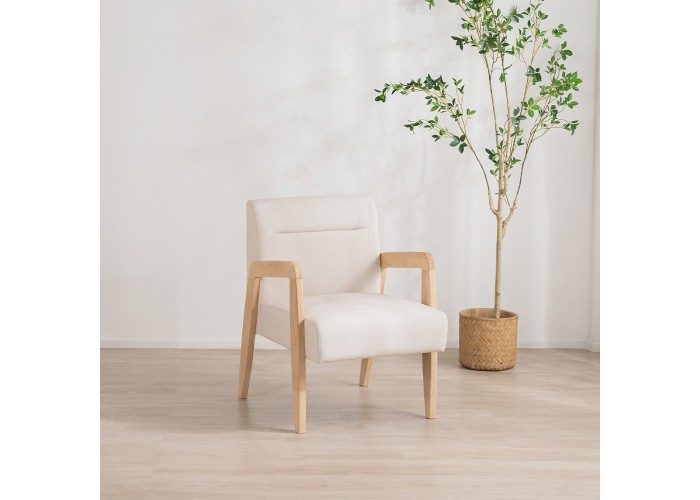 Πολυθρόνα Nextdeco Natural μασίφ ξύλο λευκή Υ78,5x58x72,5εκ. Πολυθρόνα Nextdeco Natural μασίφ ξύλο λευκή Υ78,5x58x72,5εκ.