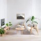 Πολυθρόνα Nextdeco Natural μασίφ ξύλο λευκή Υ78,5x58x72,5εκ.