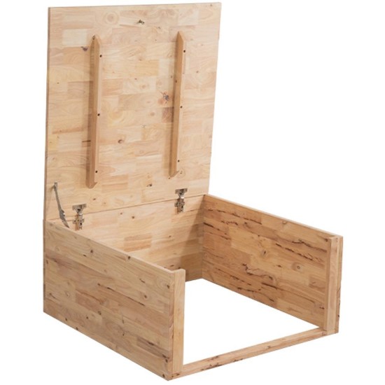 Ξύλινο κουτί με καπάκι Nextdeco Natural Υ39x80x80εκ.