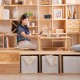 Ξύλινο κουτί ορθογώνιο διπλό Nextdeco Natural Υ39x40x80εκ.
