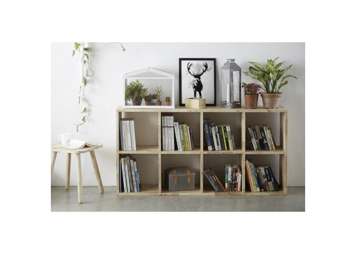 Ραφιέρα Nextdeco Natural μασίφ ξύλο Υ145×73,4×30εκ.
