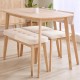 Παγκάκι Nextdeco Natural μασίφ ξύλο λευκό μαξιλάρι Υ45,5×85×31,5εκ.