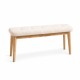 Παγκάκι Nextdeco Natural μασίφ ξύλο λευκό μαξιλάρι Υ45,5×85×31,5εκ.