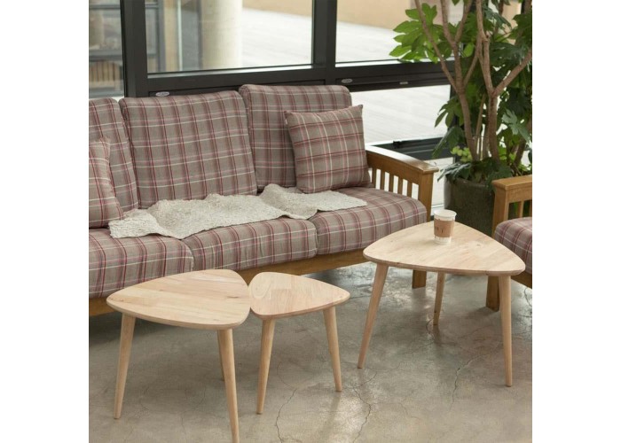 Τραπεζάκια σετ 3 Nextdeco Natural μασίφ ξύλο