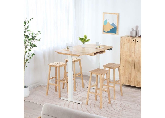 Σκαμπό Nextdeco Natural μασίφ ξύλο Υ72,5×37×39εκ.