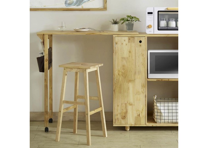 Σκαμπό Nextdeco Natural μασίφ ξύλο Υ72,5×37×39εκ.