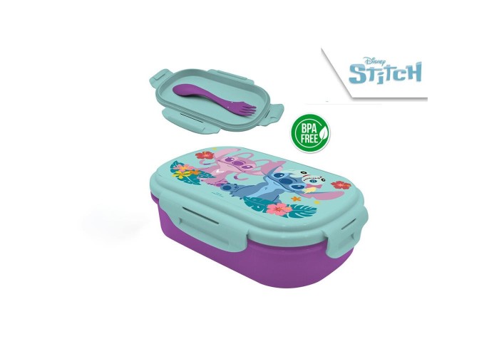 Φαγητοδοχείο Stitch με μαχαιροπίρουνα 21x14x6εκ. Φαγητοδοχείο Stitch με μαχαιροπίρουνα 21x14x6εκ.