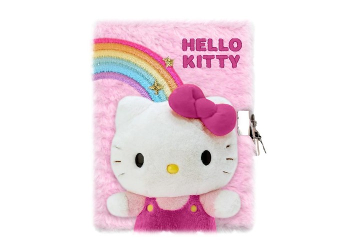 Σημειωματάριο με βελούδινο εξώφυλλο Hello Kitty Y21x15x2,5εκ.