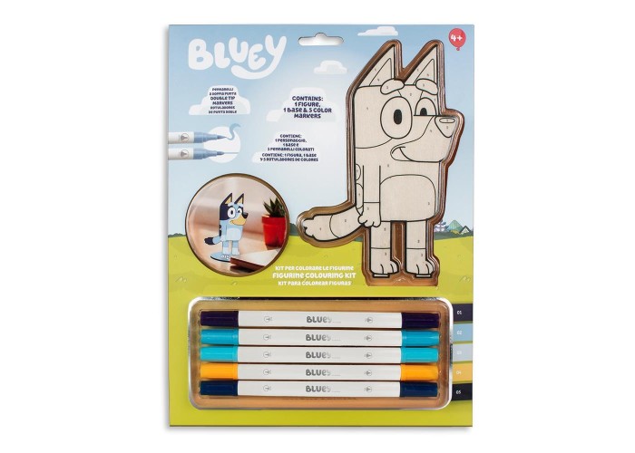 Σετ ζωγραφικής με αριθμούς Bluey με ξύλινη φιγούρα MDF και 5 μαρκαδόρους Y29,7x21εκ. Σετ ζωγραφικής με αριθμούς Bluey με ξύλινη φιγούρα MDF και 5 μαρκαδόρους Y29,7x21εκ.