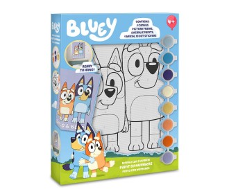Σετ ζωγραφικής με αριθμούς Bluey σε καμβά με 8 ακρυλικά χρώματα Y24,5x18,5εκ. Σετ ζωγραφικής με αριθμούς Bluey σε καμβά με 8 ακρυλικά χρώματα Y24,5x18,5εκ.