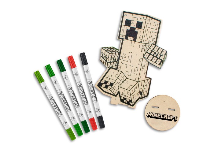 Σετ ζωγραφικής με αριθμούς Minecraft με ξύλινη φιγούρα MDF και 5 μαρκαδόρους Y29,7x21εκ.