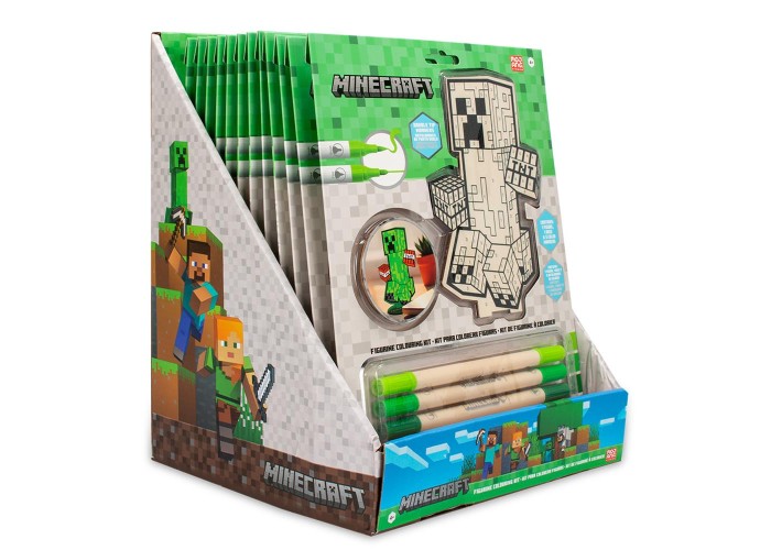 Σετ ζωγραφικής με αριθμούς Minecraft με ξύλινη φιγούρα MDF και 5 μαρκαδόρους Y29,7x21εκ.