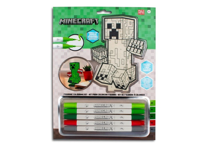Σετ ζωγραφικής με αριθμούς Minecraft με ξύλινη φιγούρα MDF και 5 μαρκαδόρους Y29,7x21εκ.