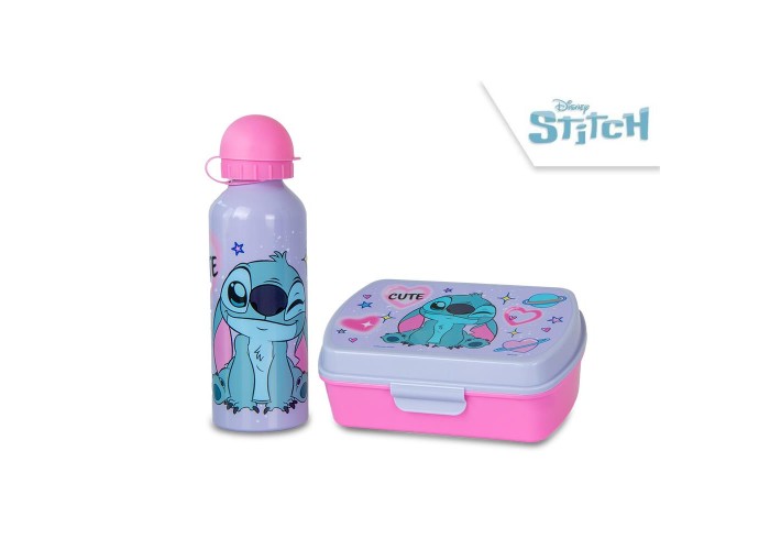 Σετ φαγητοδοχείο και παγούρι αλουμινίου Stitch 2τμχ. Σετ φαγητοδοχείο και παγούρι αλουμινίου Stitch 2τμχ.