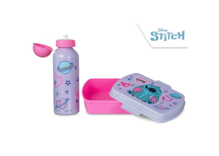 Σετ φαγητοδοχείο και παγούρι αλουμινίου Stitch 2τμχ. Σετ φαγητοδοχείο και παγούρι αλουμινίου Stitch 2τμχ.