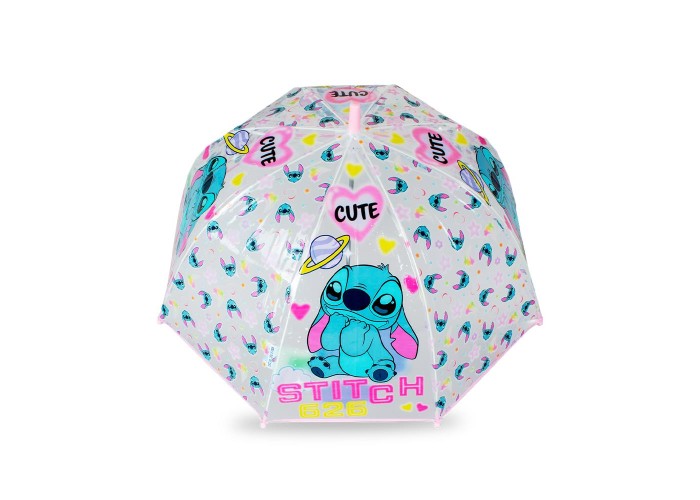 Παιδική διάφανη ομπρέλα Stitch PVC Ø46εκ.