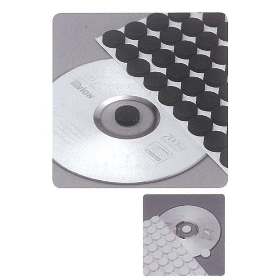 Αυτοκόλλητο για συγκράτηση cd μαύρο Ø16mm 500τεμ.