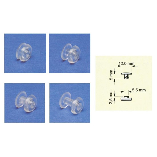 Καρφάκι πλαστικό διάφανο Ø12mm μήκος 7,5mm (1000τεμ)