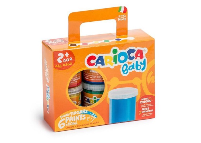 Carioca δακτυλομπογιές Baby 6x80ml Carioca δακτυλομπογιές Baby 6x80ml