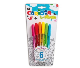 Carioca Fiorella σετ 6 στυλό ballpoint σε blister