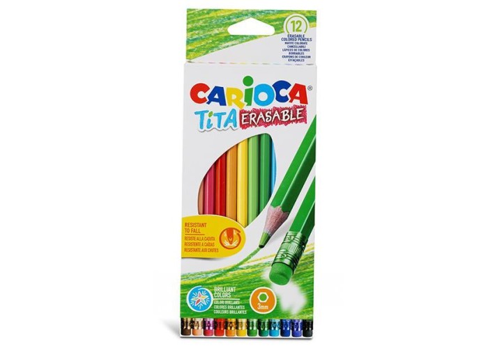 Carioca Tita erasable ξυλομπογιές 12 χρωμάτων