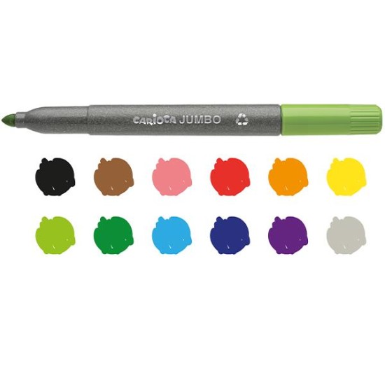 Carioca EcoFamily Jumbo μαρκαδόροι 12 χρωμάτων Carioca EcoFamily Jumbo μαρκαδόροι 12 χρωμάτων