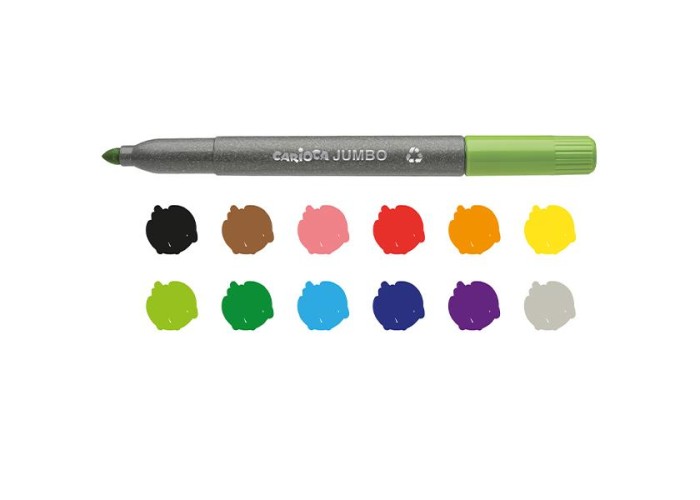 Carioca EcoFamily Jumbo μαρκαδόροι 12 χρωμάτων Carioca EcoFamily Jumbo μαρκαδόροι 12 χρωμάτων