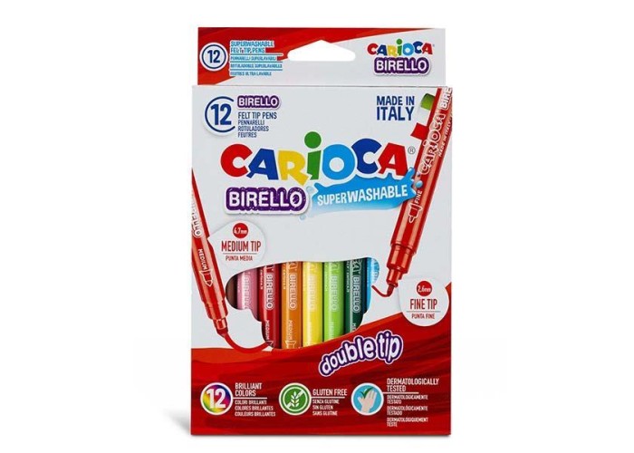 Carioca Birello μαρκαδόροι διπλής γραφής 12 χρωμάτων