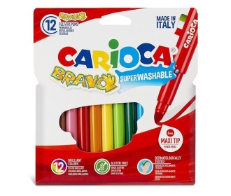 Carioca Bravo super washable μαρκαδόροι 12 χρωμάτων Carioca Bravo super washable μαρκαδόροι 12 χρωμάτων