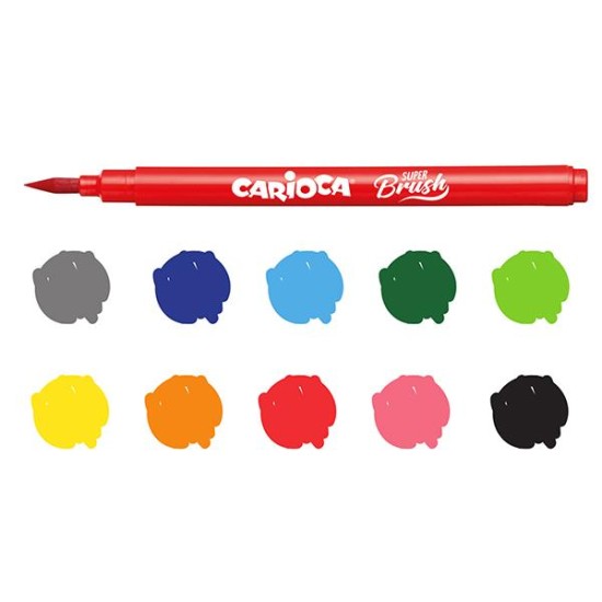 Carioca Super-Brush μαρκαδόροι 10 χρωμάτων Carioca Super-Brush μαρκαδόροι 10 χρωμάτων