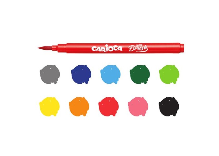Carioca Super-Brush μαρκαδόροι 10 χρωμάτων Carioca Super-Brush μαρκαδόροι 10 χρωμάτων