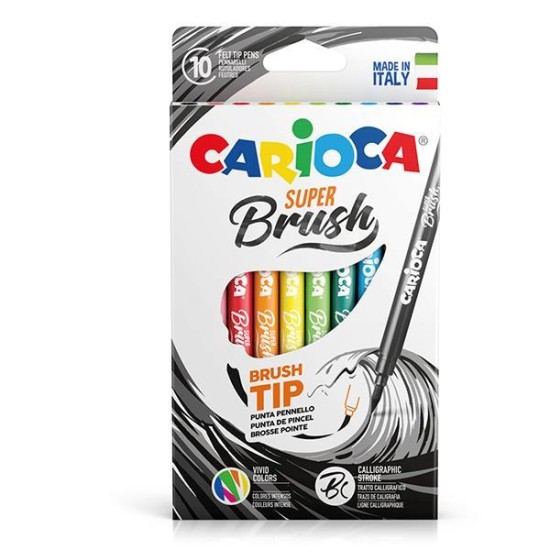Carioca Super-Brush μαρκαδόροι 10 χρωμάτων Carioca Super-Brush μαρκαδόροι 10 χρωμάτων