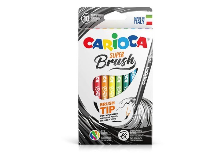 Carioca Super-Brush μαρκαδόροι 10 χρωμάτων