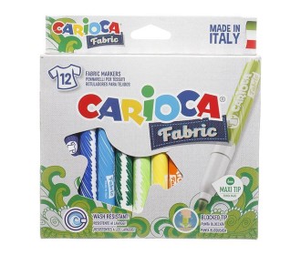 Carioca μαρκαδόροι υφασμάτων 12 χρωμάτων Carioca μαρκαδόροι υφασμάτων 12 χρωμάτων