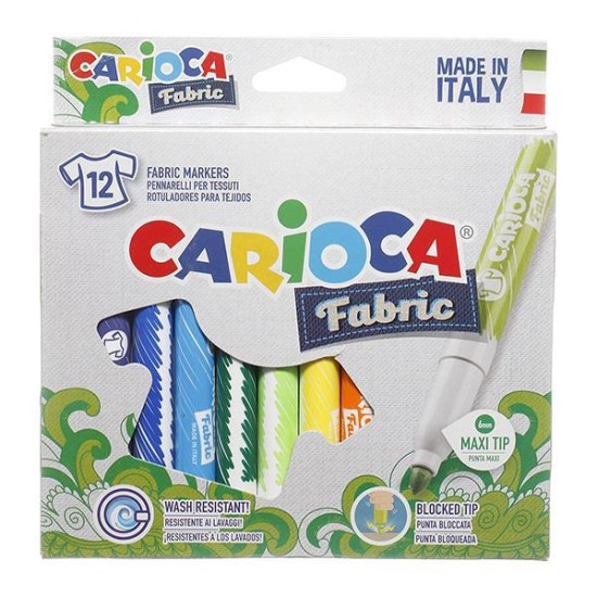 Carioca μαρκαδόροι υφασμάτων 12 χρωμάτων Carioca μαρκαδόροι υφασμάτων 12 χρωμάτων