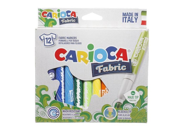Carioca μαρκαδόροι υφασμάτων 12 χρωμάτων
