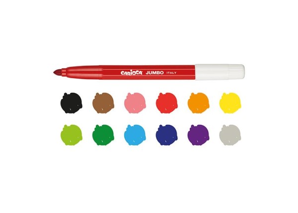 Carioca Jumbo μαρκαδόροι 12 χρωμάτων Carioca Jumbo μαρκαδόροι 12 χρωμάτων