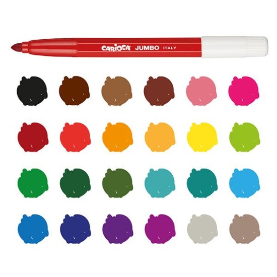 Carioca Jumbo μαρκαδόροι 24 χρωμάτων Carioca Jumbo μαρκαδόροι 24 χρωμάτων
