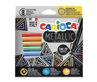 Carioca Metallic Maximarkers μαρκαδόροι 8 χρωμάτων fine tip Carioca Metallic Maximarkers μαρκαδόροι 8 χρωμάτων fine tip
