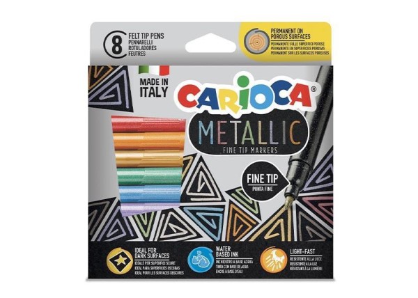 Carioca Metallic Maximarkers μαρκαδόροι 8 χρωμάτων fine tip Carioca Metallic Maximarkers μαρκαδόροι 8 χρωμάτων fine tip