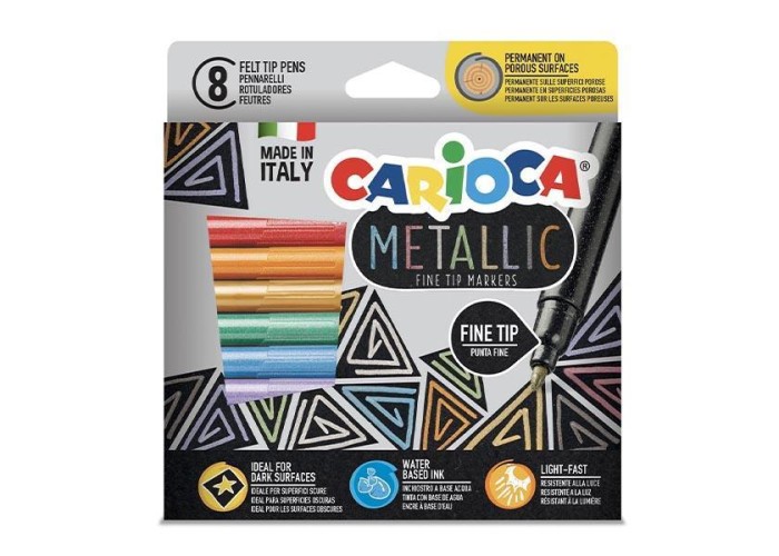 Carioca Metallic Maximarkers μαρκαδόροι 8 χρωμάτων fine tip