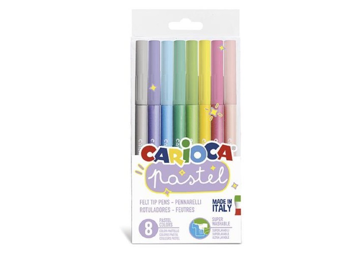 Carioca μαρκαδόροι pastel 8 χρωμάτων