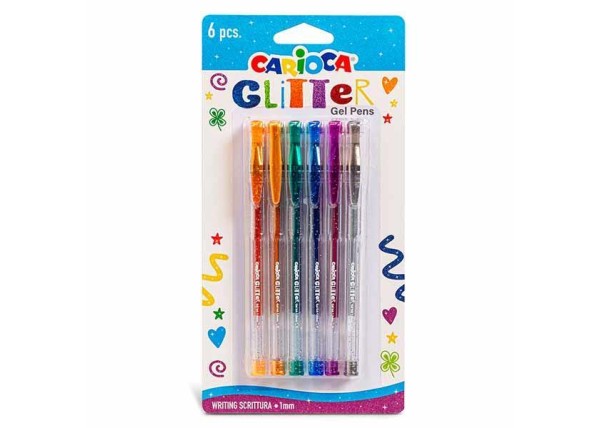 Carioca glitter στυλο gel 6 χρωμάτων σε blister Carioca glitter στυλο gel 6 χρωμάτων σε blister