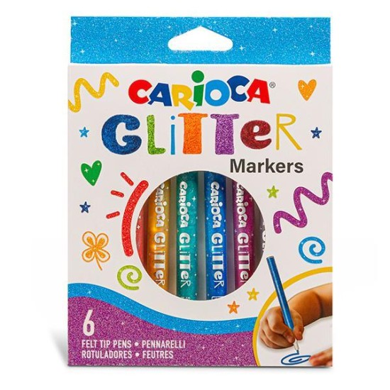 Carioca glitter markers 6 χρωμάτων Carioca glitter markers 6 χρωμάτων