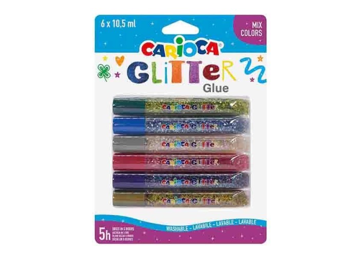 Carioca glitter glue mix 6x10,5ml