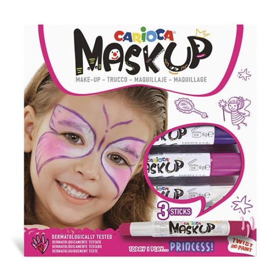 Carioca Mask Up προσώπου Princess σετ 3 χρωμάτων Carioca Mask Up προσώπου Princess σετ 3 χρωμάτων