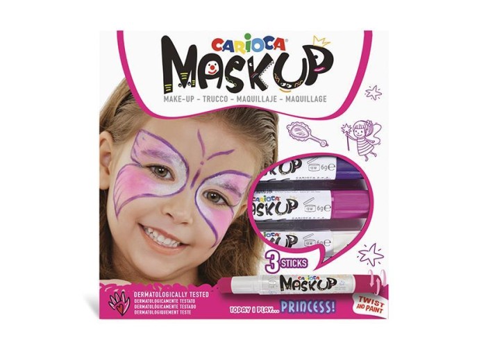 Carioca Mask Up προσώπου Princess σετ 3 χρωμάτων Carioca Mask Up προσώπου Princess σετ 3 χρωμάτων