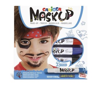 Carioca Mask Up προσώπου Carnivalσετ 3 χρωμάτων Carioca Mask Up προσώπου Carnivalσετ 3 χρωμάτων